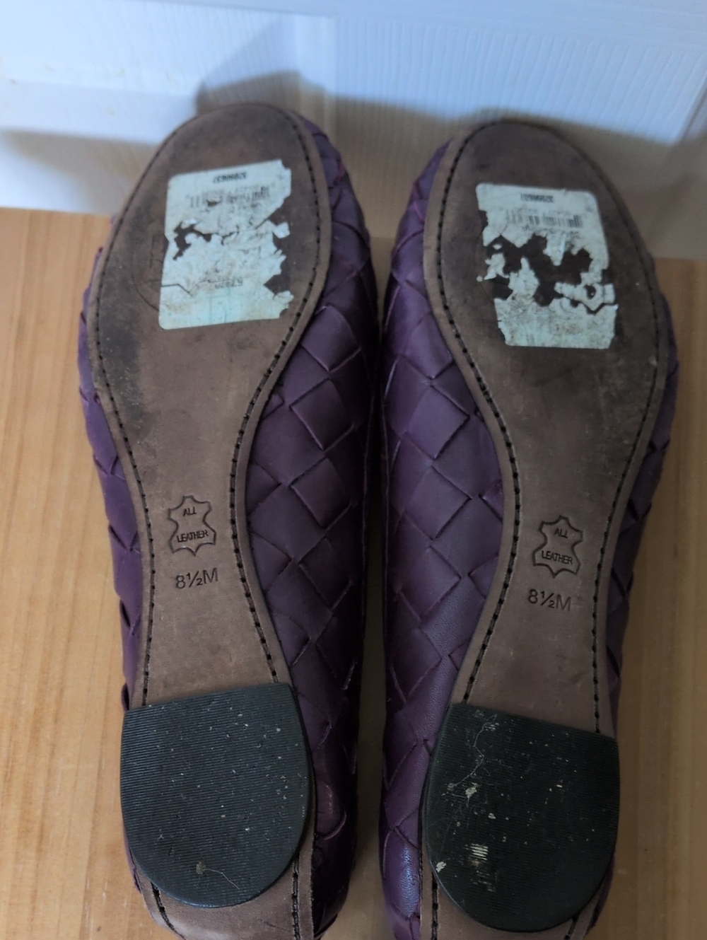 Tory Burch Prescot Woven Ballet Flats Purple With Gold Accent Size 8.5 Leather - Picture 7 of 7